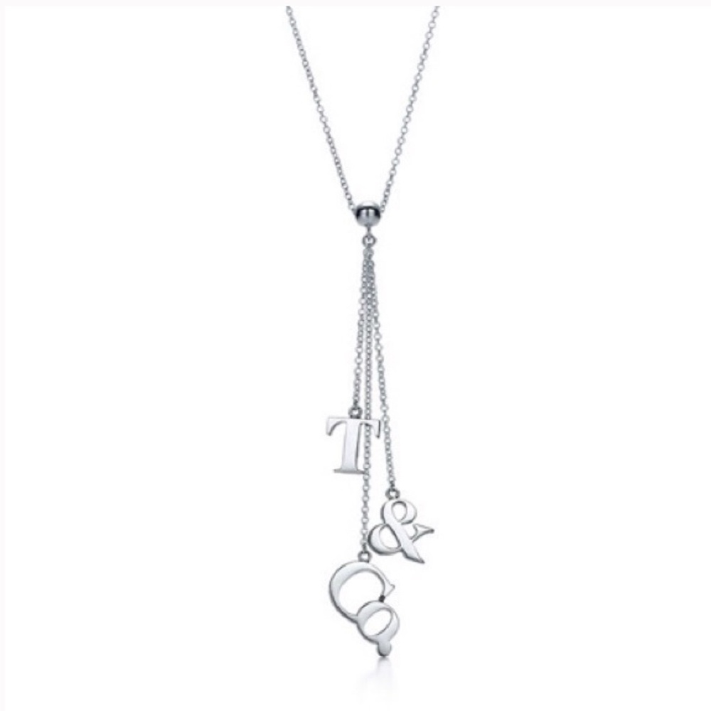Tiffany & Co. Authentic Lariat T&Co Dangle Letter Necklace